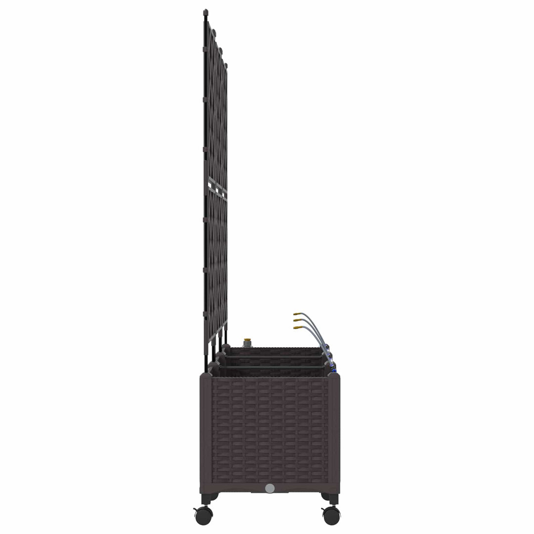 Havekrukke med vanding og hjul 3 stk. Brun 120 x 40 x 148 cm PP
