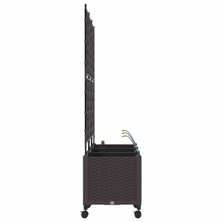 Havekrukke med vanding og hjul 3 stk. Brun 120 x 40 x 148 cm PP