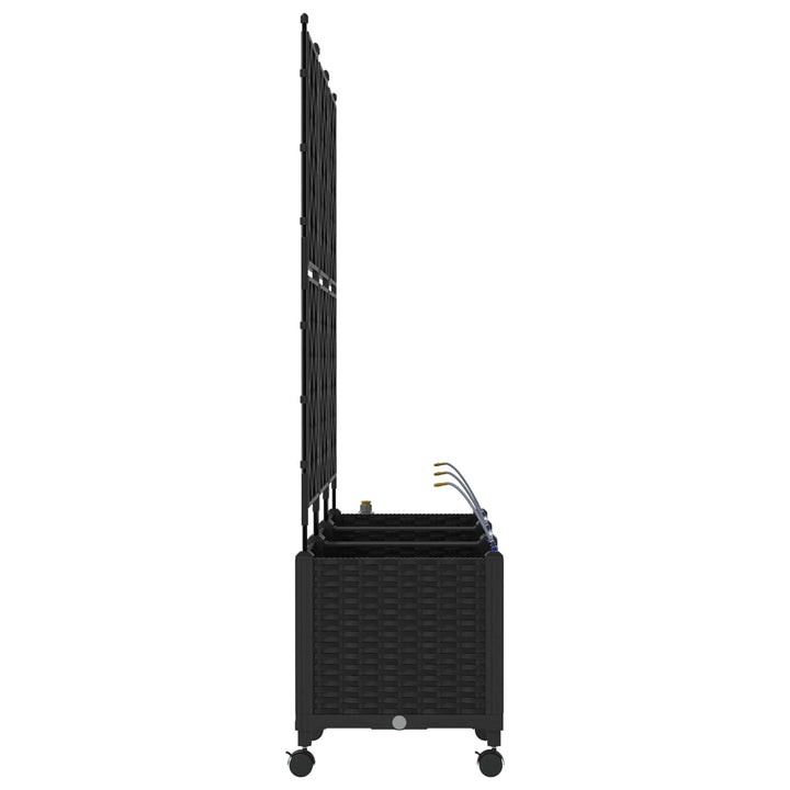 Havekrukke med vanding og hjul 3 stk. Sort 120 x 40 x 148 cm PP