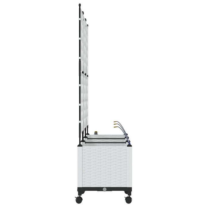 Havekrukke med vanding og hjul 3 stk. Hvid 120 x 40 x 148 cm PP