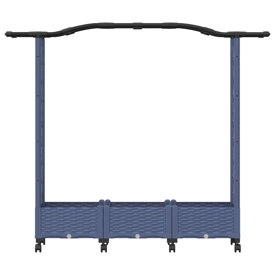 Hævet Bed med Trellis og Tag Grå 169 x 40 x 129 cm PP
