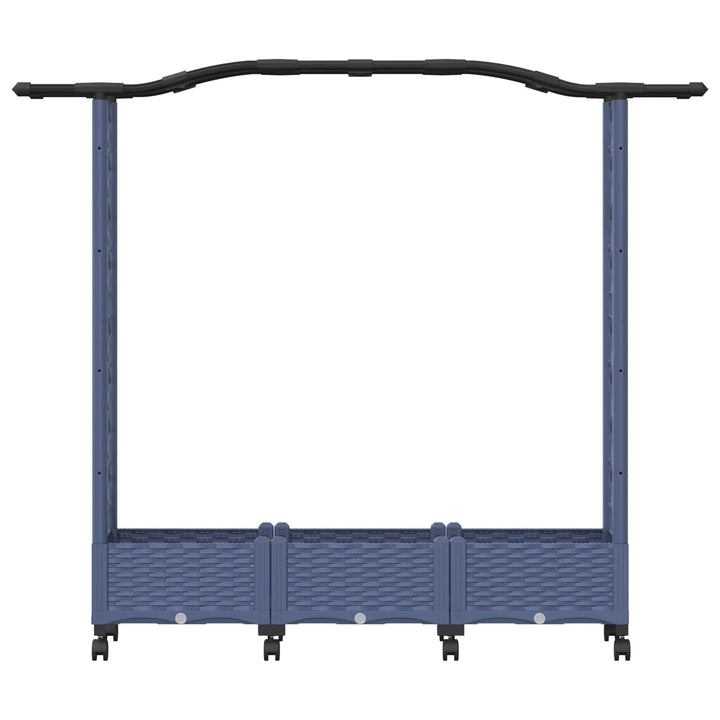Hævet Bed med Trellis og Tag Grå 169 x 40 x 129 cm PP