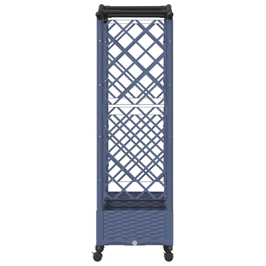 Hævet Bed med Trellis og Tag Grå 169 x 40 x 129 cm PP