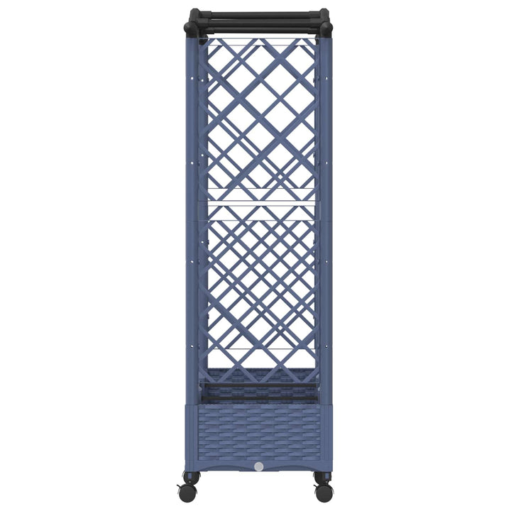 Hævet Bed med Trellis og Tag Grå 169 x 40 x 129 cm PP