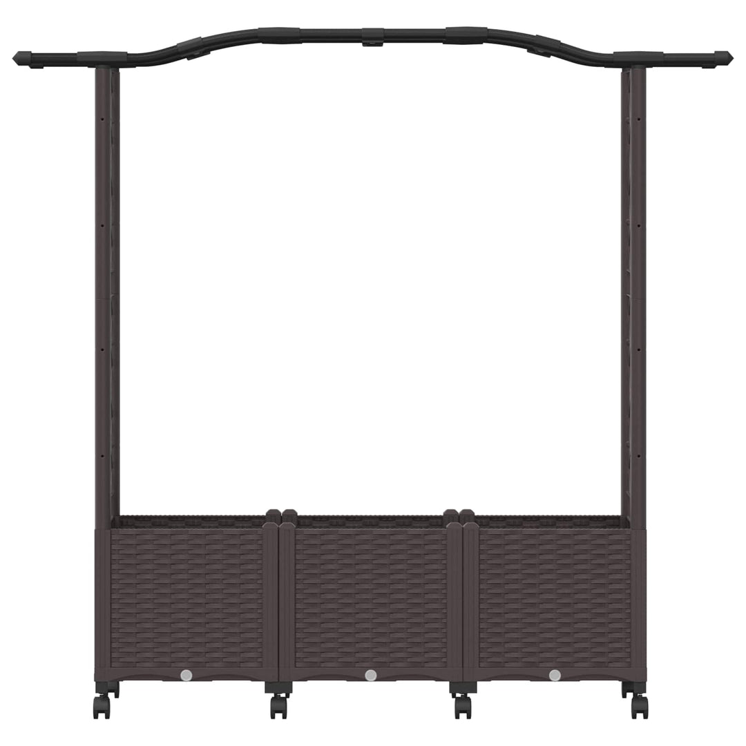 Hævet Bed med Trellis og Tag Brun 164 x 40 x 144 cm PP