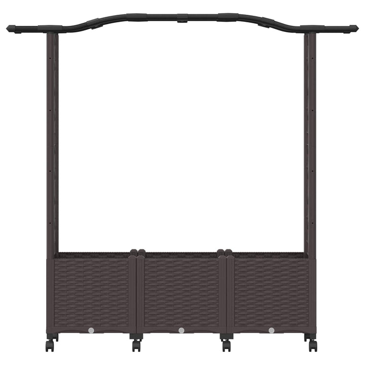 Hævet Bed med Trellis og Tag Brun 164 x 40 x 144 cm PP