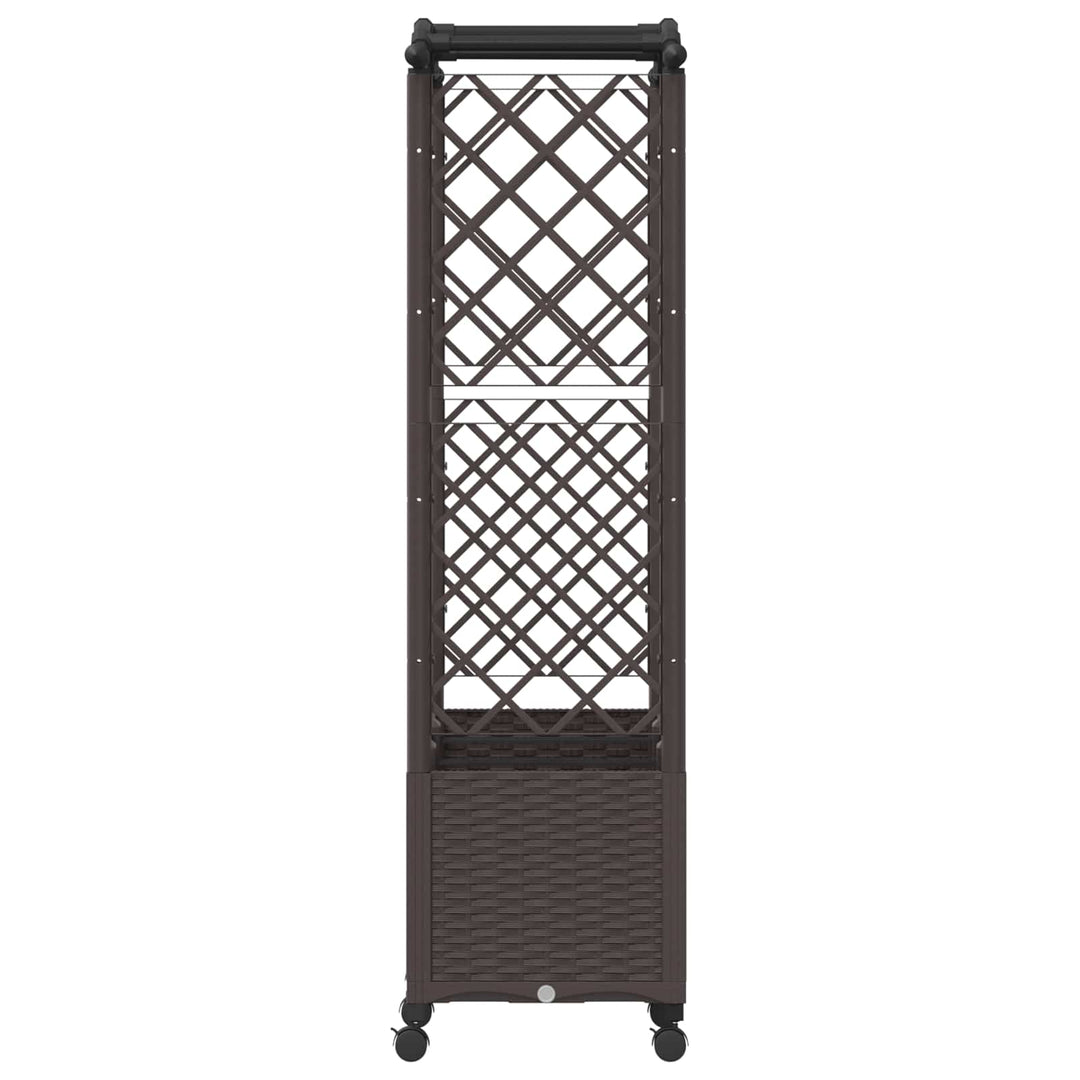 Hævet Bed med Trellis og Tag Brun 164 x 40 x 144 cm PP