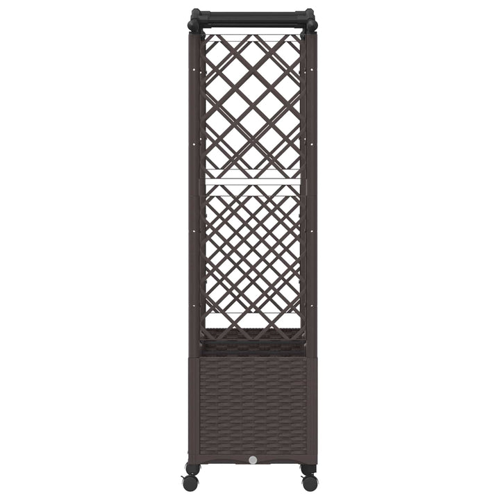 Hævet Bed med Trellis og Tag Brun 164 x 40 x 144 cm PP