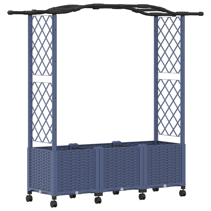 Hævet Bed med Trellis og Tag Grå 164 x 40 x 144 cm PP