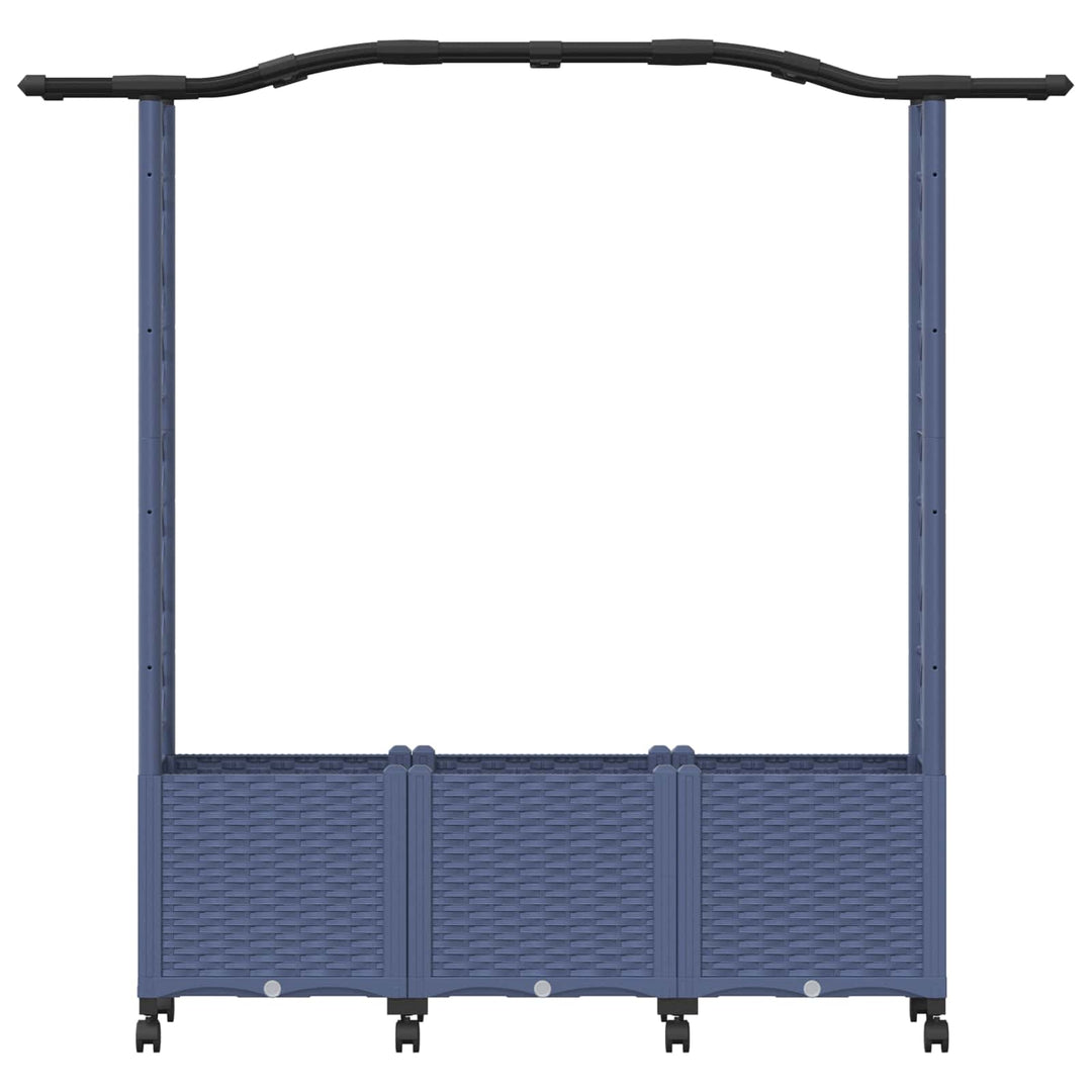 Hævet Bed med Trellis og Tag Grå 164 x 40 x 144 cm PP