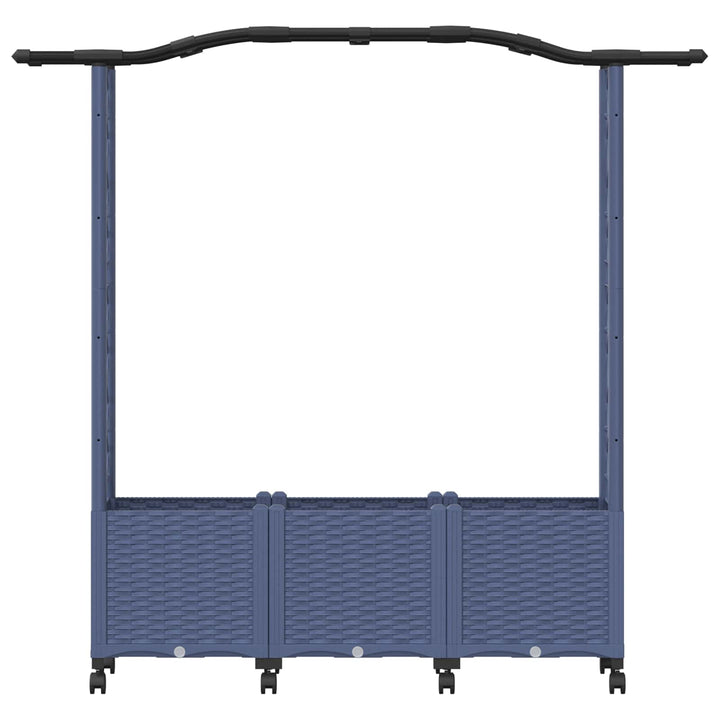 Hævet Bed med Trellis og Tag Grå 164 x 40 x 144 cm PP