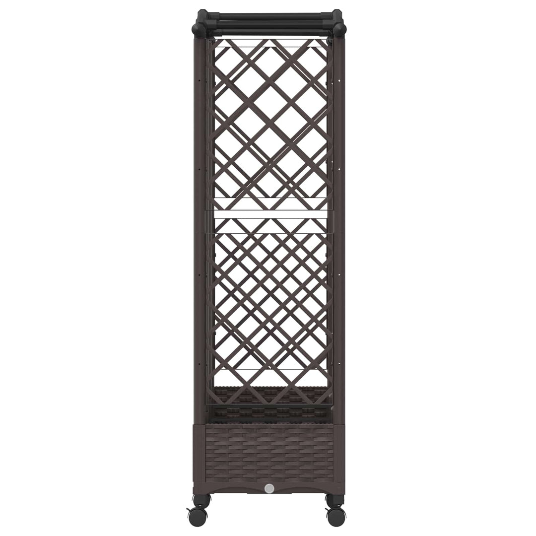 Hævet Bed med Trellis og Tag Brun 163 x 40 x 129 cm PP