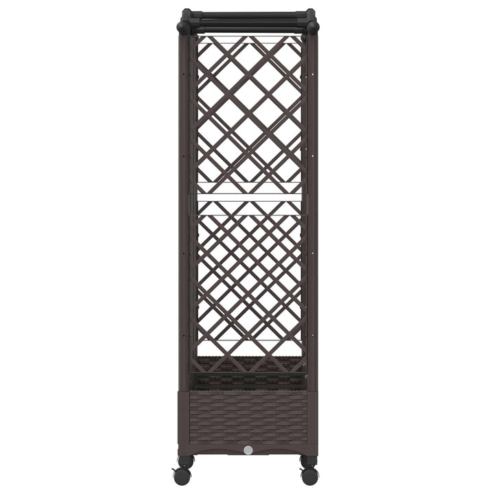 Hævet Bed med Trellis og Tag Brun 163 x 40 x 129 cm PP