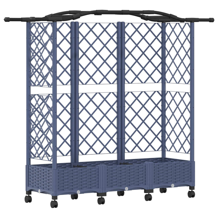 Hævet Bed med Trellis og Tag Grå 163 x 40 x 129 cm PP