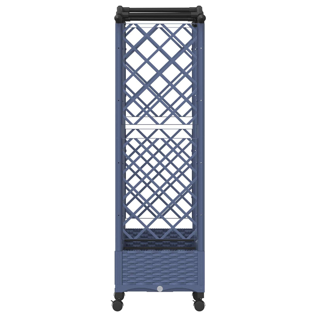 Hævet Bed med Trellis og Tag Grå 163 x 40 x 129 cm PP