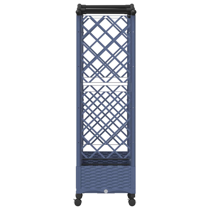 Hævet Bed med Trellis og Tag Grå 163 x 40 x 129 cm PP