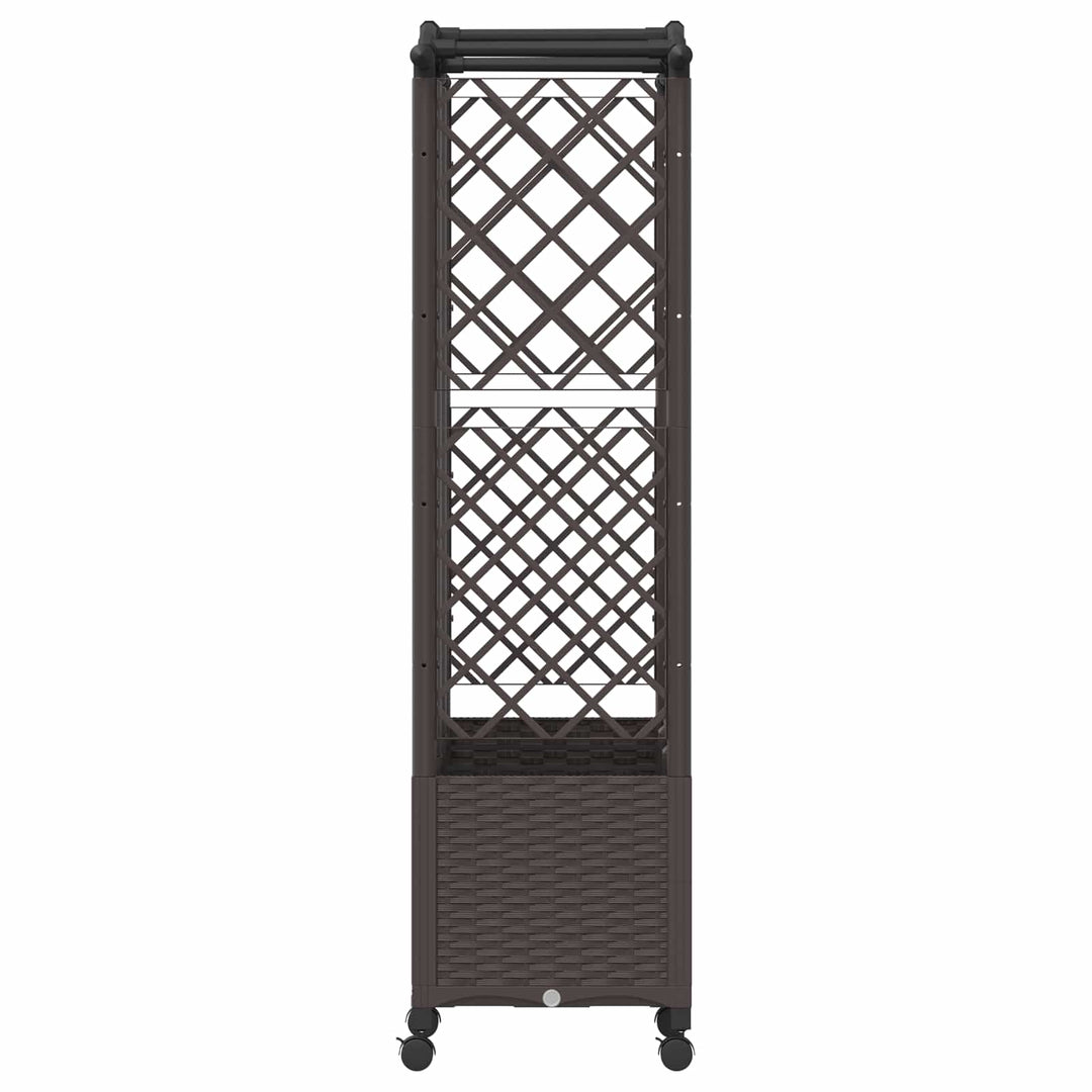 Hævet Bed med Trellis og Tag Brun 163 x 40 x 144 cm PP