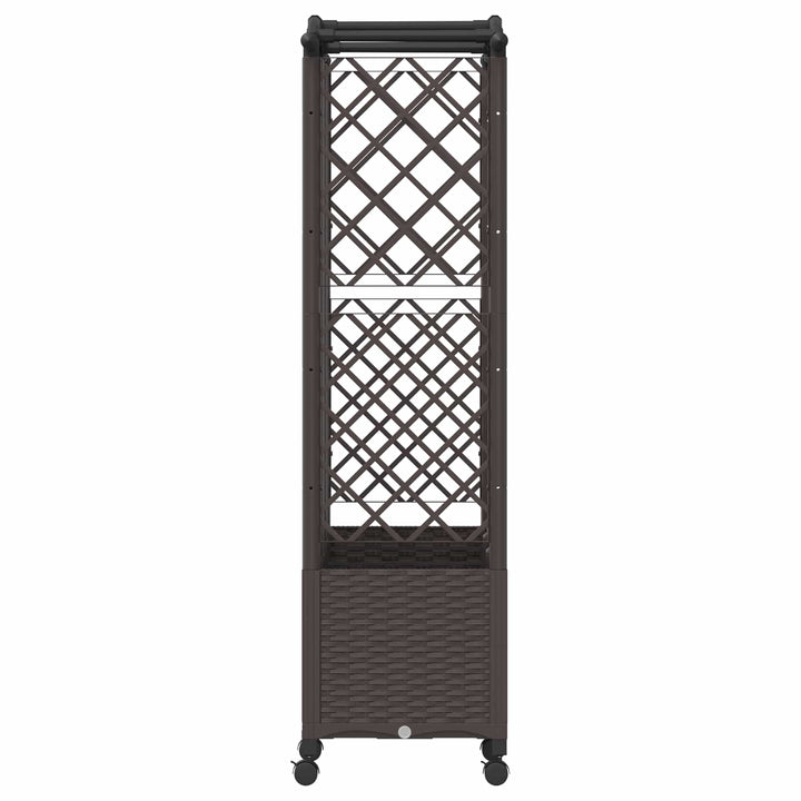 Hævet Bed med Trellis og Tag Brun 163 x 40 x 144 cm PP