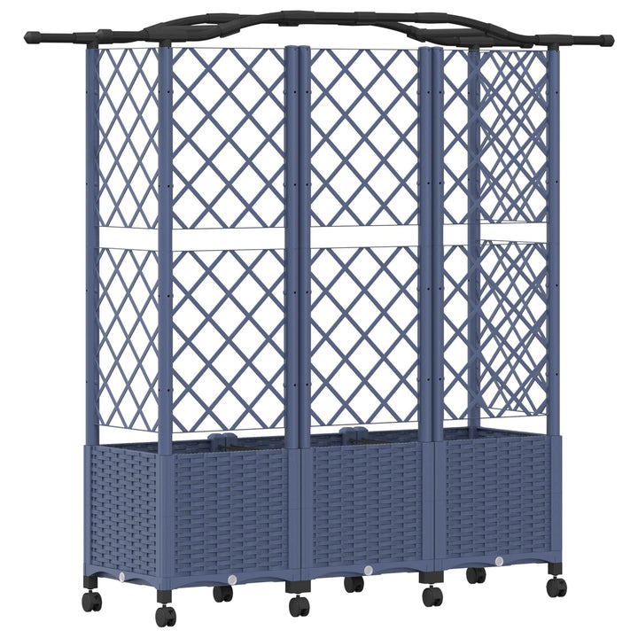 Hævet Bed med Trellis og Tag Grå 163 x 40 x 144 cm PP