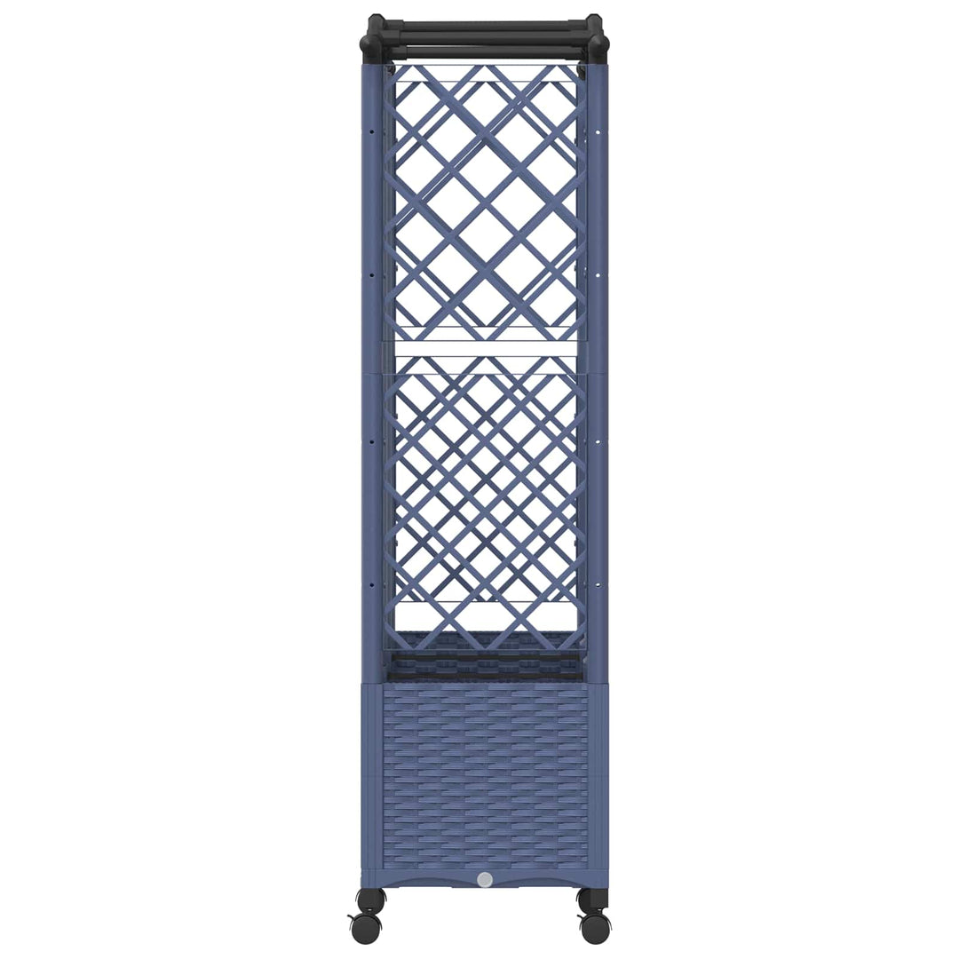 Hævet Bed med Trellis og Tag Grå 163 x 40 x 144 cm PP