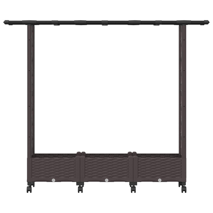 Hævet Bed med Trellis og Tag Brun 164 x 40 x 127 cm PP
