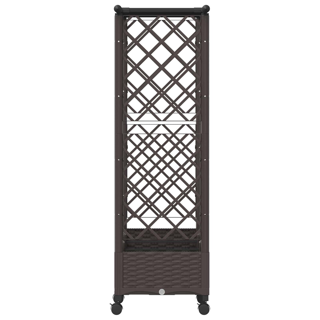 Hævet Bed med Trellis og Tag Brun 164 x 40 x 127 cm PP