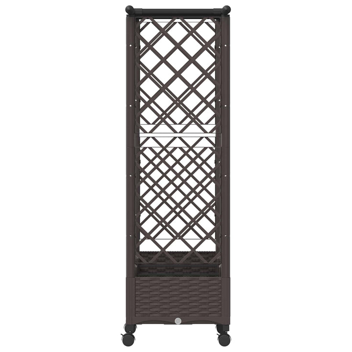 Hævet Bed med Trellis og Tag Brun 164 x 40 x 127 cm PP