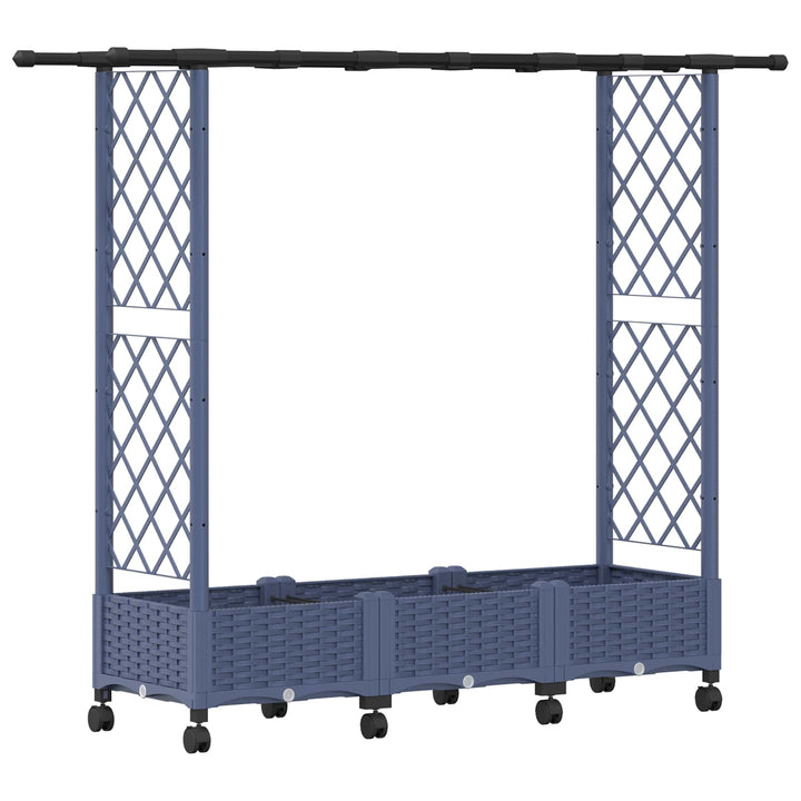 Hævet Bed med Trellis og Tag Grå 164 x 40 x 127 cm PP