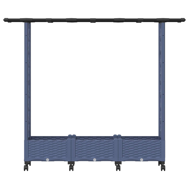 Hævet Bed med Trellis og Tag Grå 164 x 40 x 127 cm PP