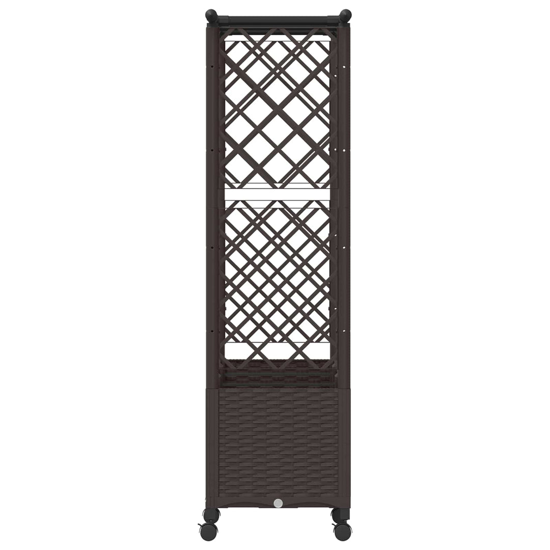 Hævet Bed med Trellis og Tag Brun 162,5 x 40 x 142 cm PP