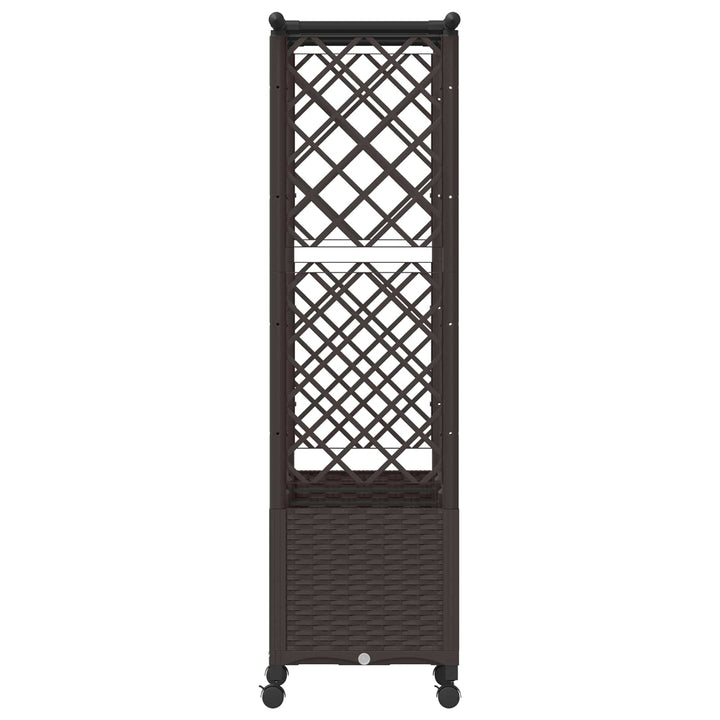 Hævet Bed med Trellis og Tag Brun 162,5 x 40 x 142 cm PP