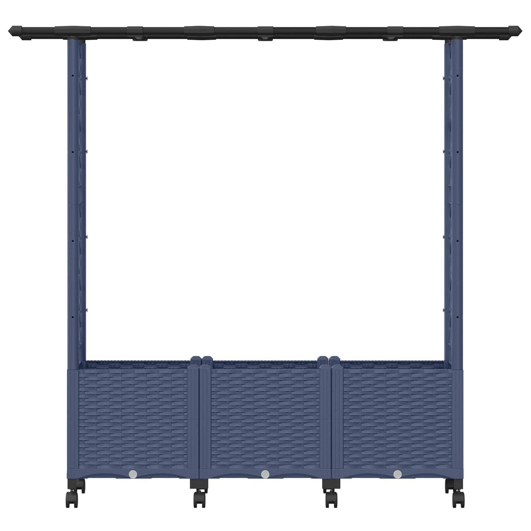 Hævet Bed med Trellis og Tag Grå 162,5 x 40 x 142 cm PP