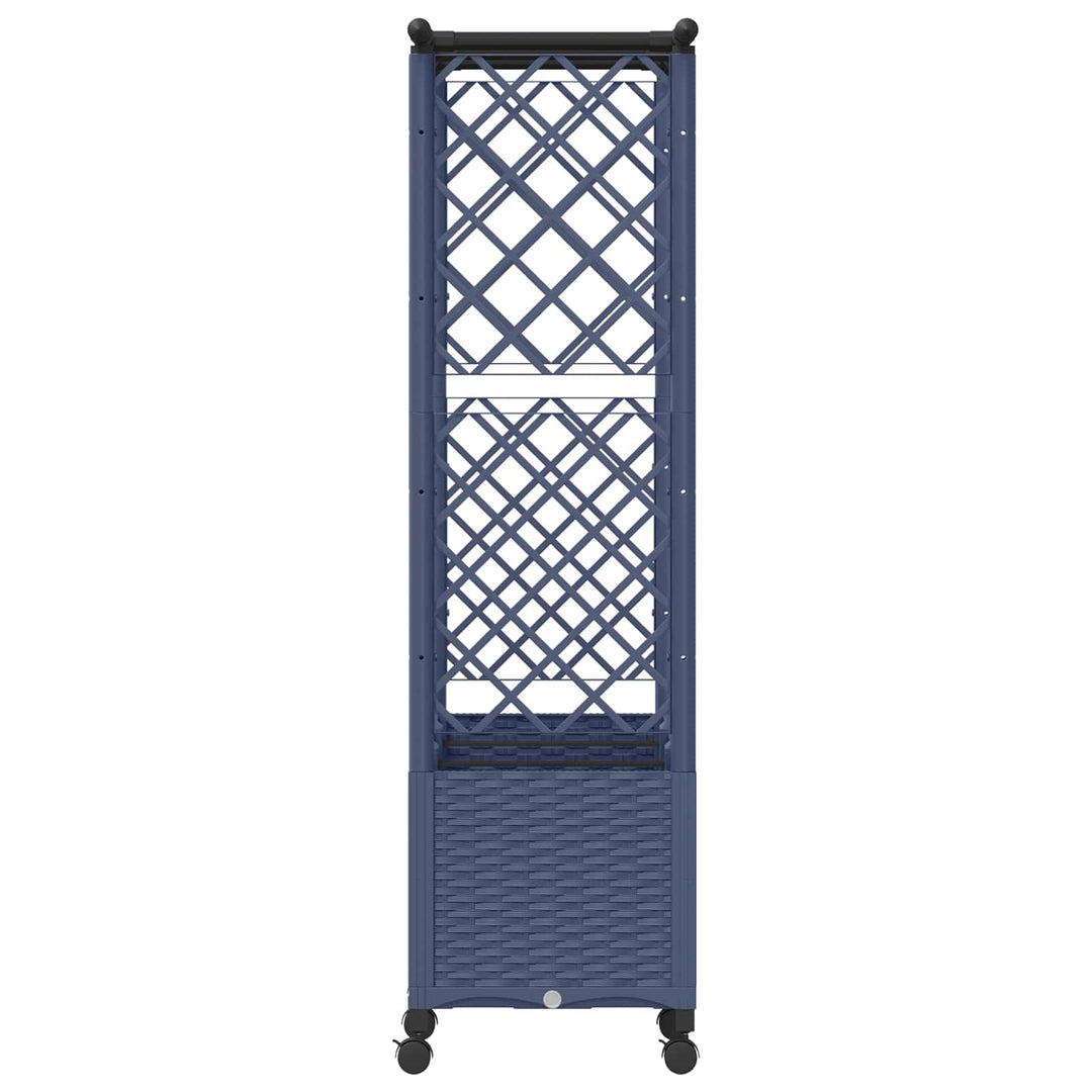 Hævet Bed med Trellis og Tag Grå 162,5 x 40 x 142 cm PP