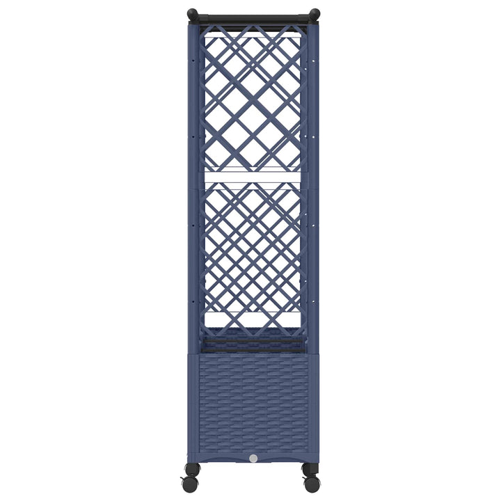 Hævet Bed med Trellis og Tag Grå 162,5 x 40 x 142 cm PP