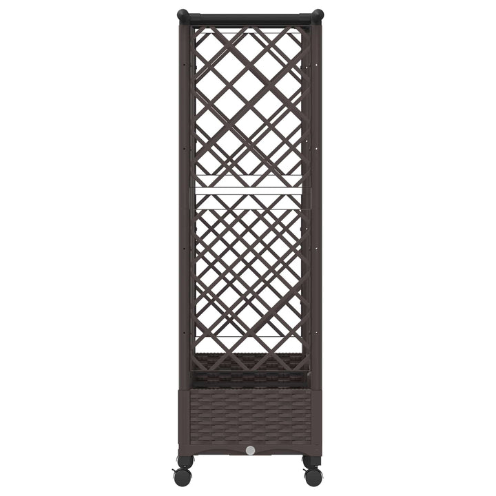 Hævet Bed med Trellis og Tag Brun 164 x 40 x 127 cm PP