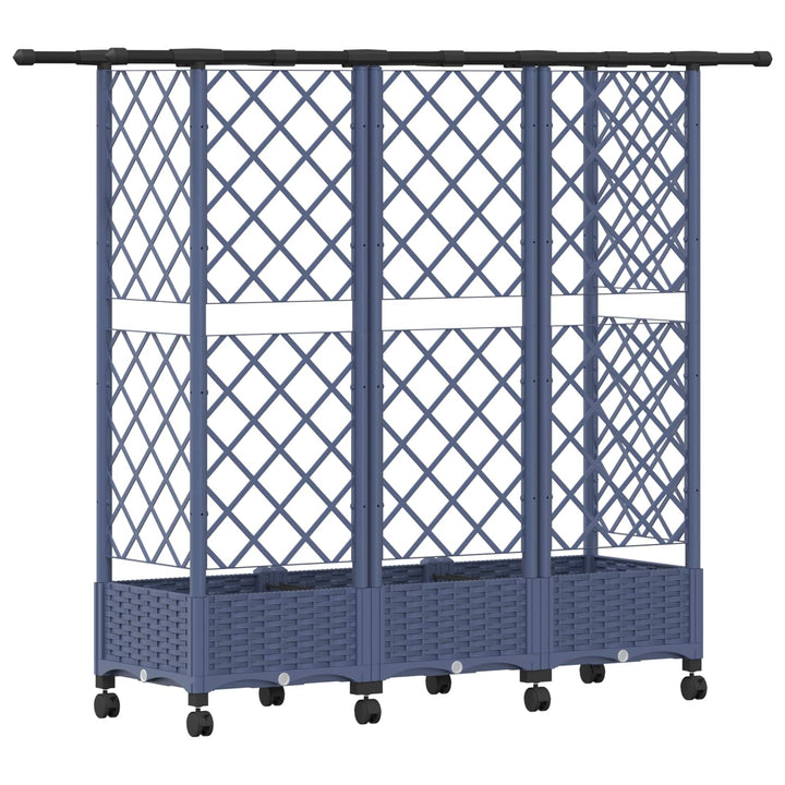 Hævet Bed med Trellis og Tag Grå 164 x 40 x 127 cm PP
