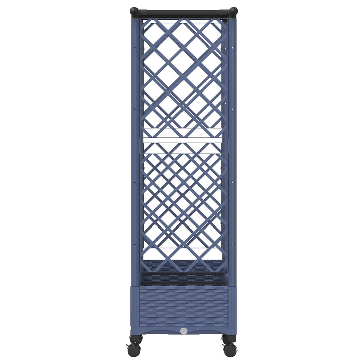 Hævet Bed med Trellis og Tag Grå 164 x 40 x 127 cm PP
