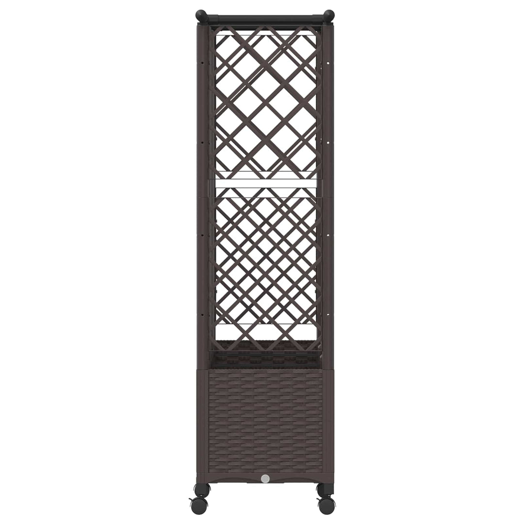 Hævet Bed med Trellis og Tag Brun 163,5 x 40 x 142 cm PP