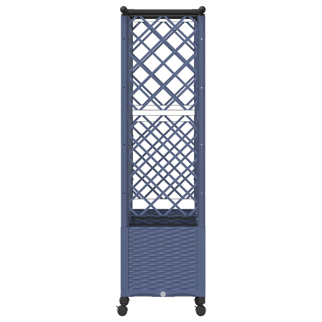 Hævet Bed med Trellis og Tag Grå 163,5 x 40 x 142 cm PP