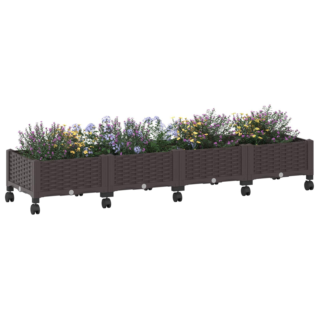 Havekrukke med hjul Brun 160 x 40 x 29 cm PP