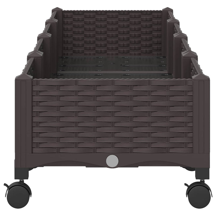 Havekrukke med hjul Brun 160 x 40 x 29 cm PP