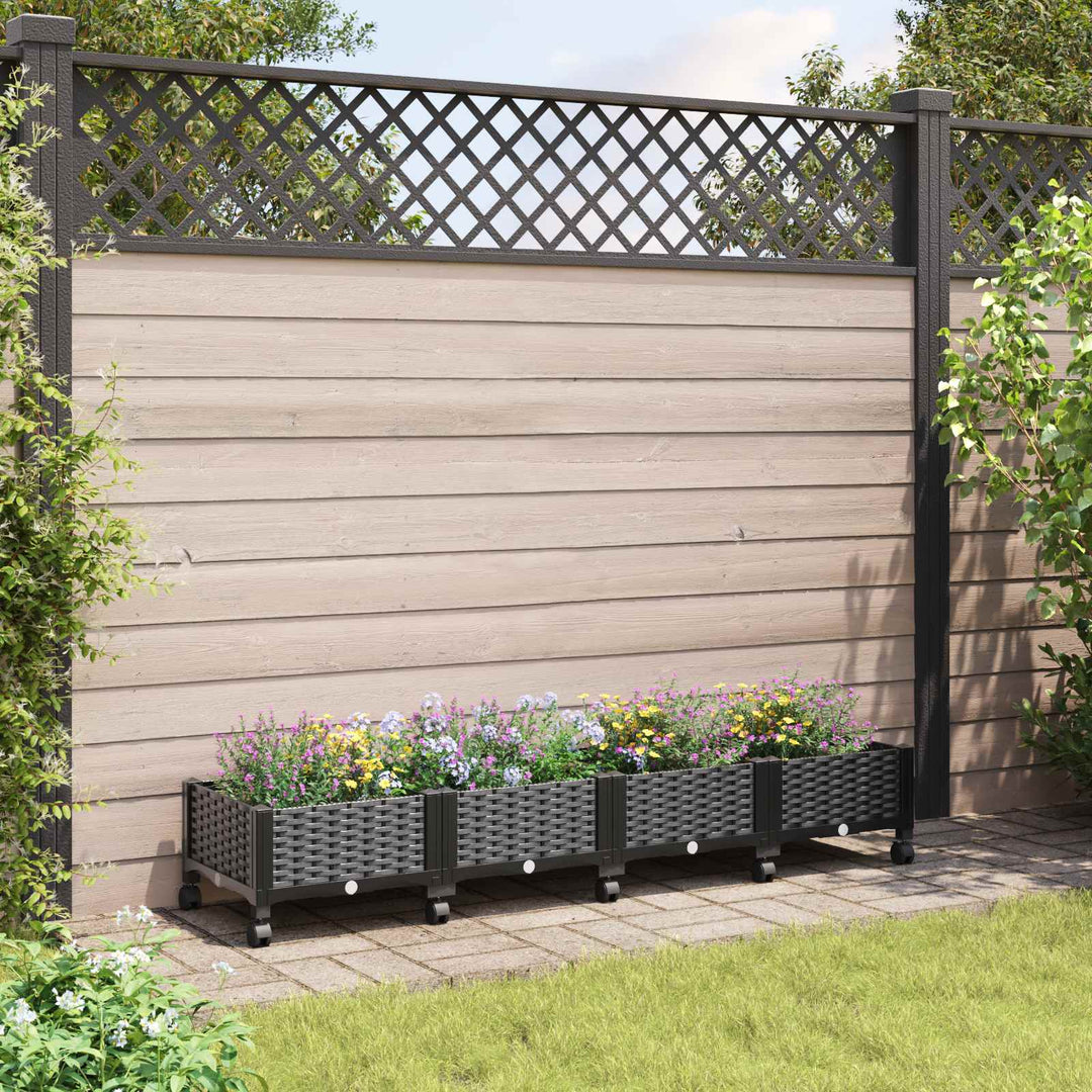 Havekrukke med hjul Sort 160 x 40 x 29 cm PP