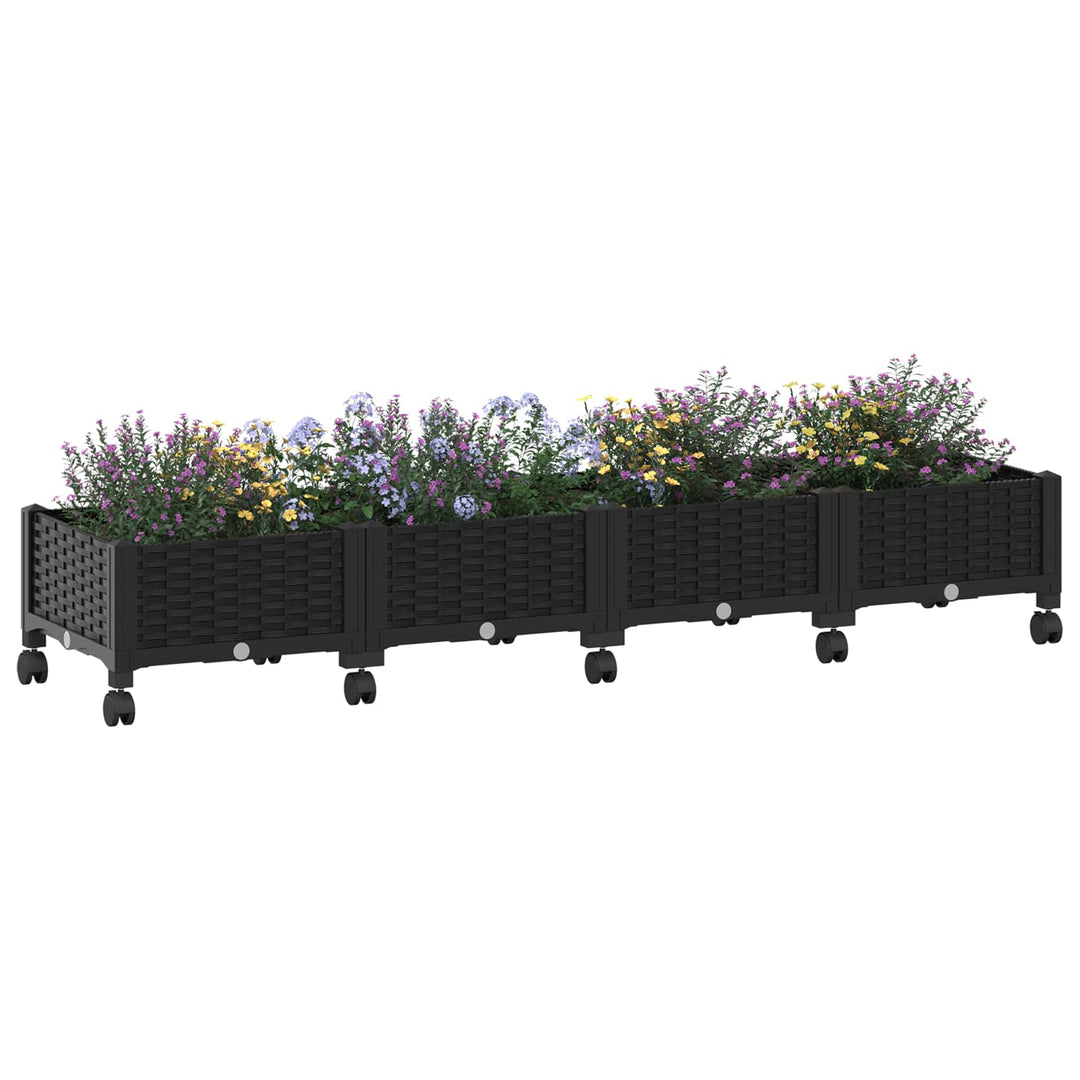 Havekrukke med hjul Sort 160 x 40 x 29 cm PP