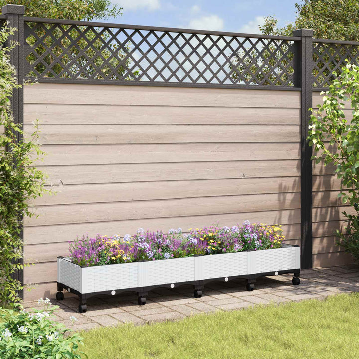 Havekrukke med hjul Hvid 160 x 40 x 33 cm PP