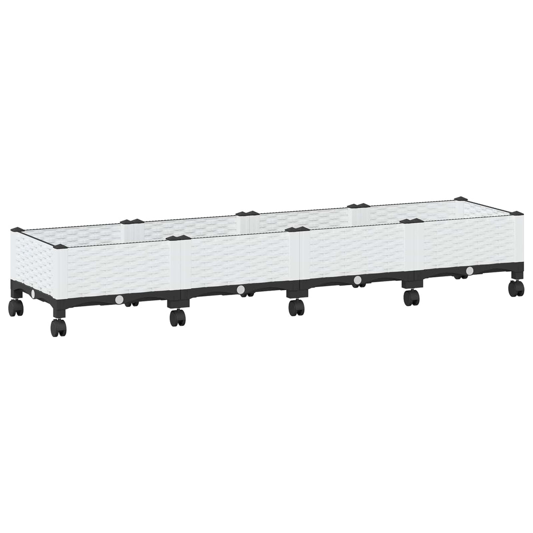 Havekrukke med hjul Hvid 160 x 40 x 33 cm PP