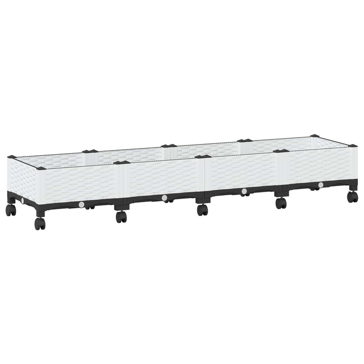 Havekrukke med hjul Hvid 160 x 40 x 33 cm PP