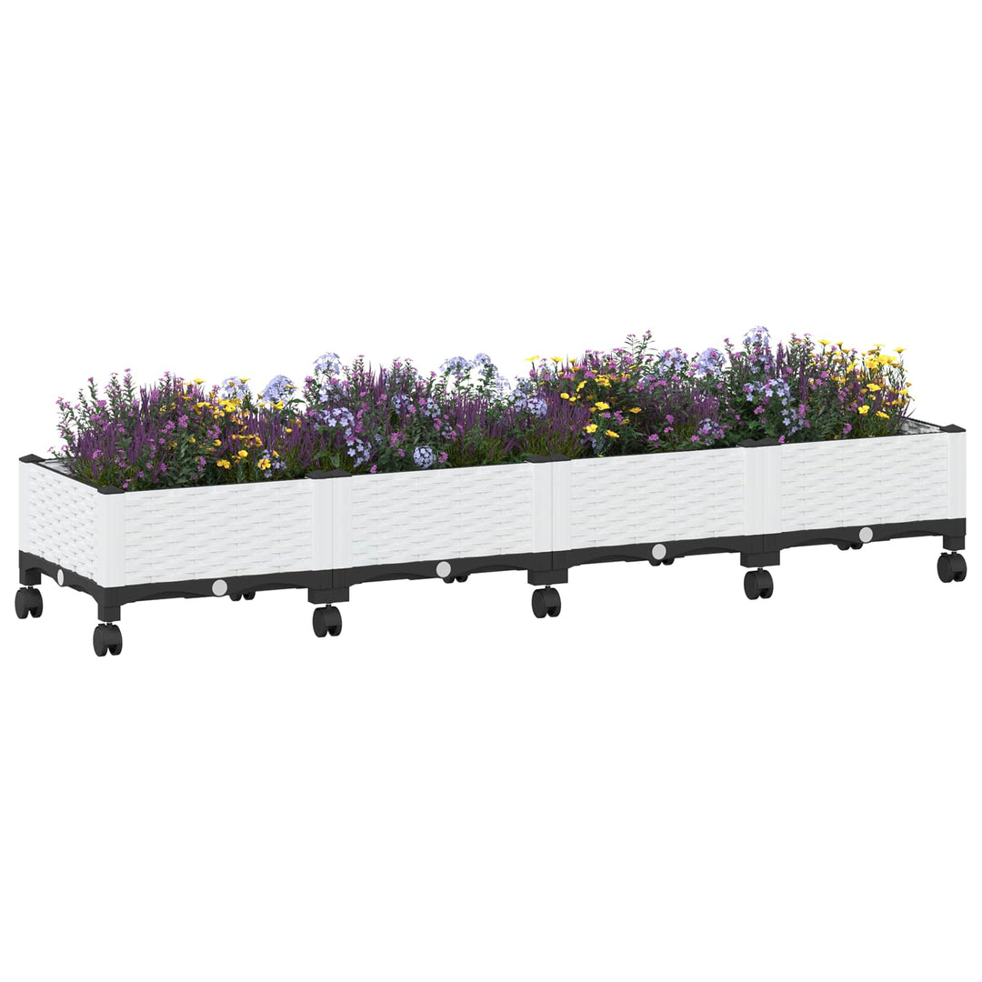 Havekrukke med hjul Hvid 160 x 40 x 33 cm PP