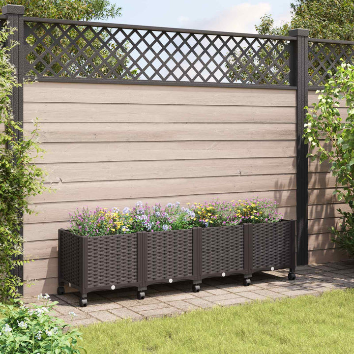 Havekrukke med hjul Brun 160 x 40 x 44 cm PP