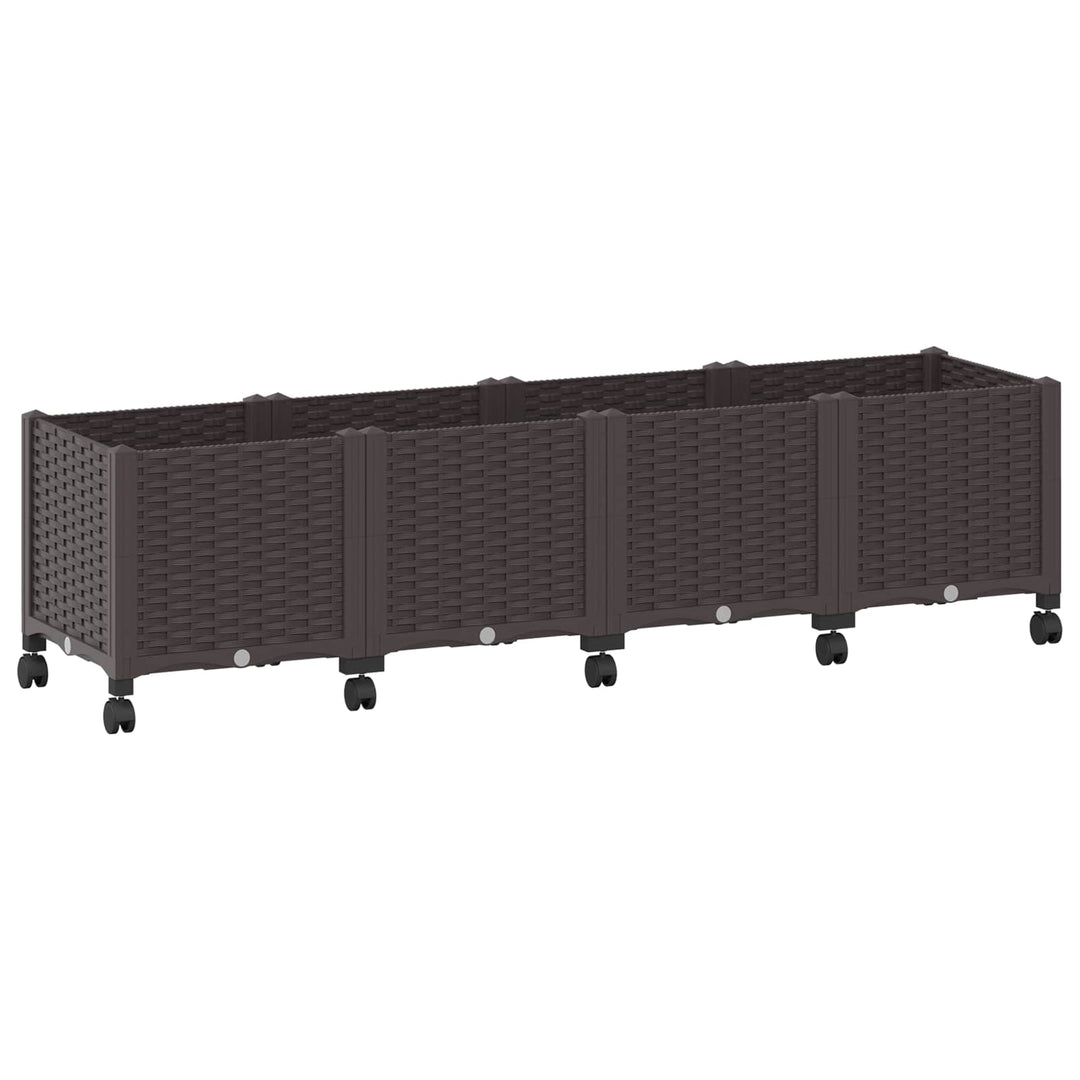 Havekrukke med hjul Brun 160 x 40 x 44 cm PP