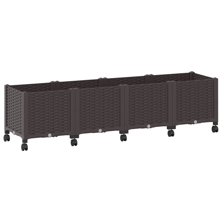Havekrukke med hjul Brun 160 x 40 x 44 cm PP